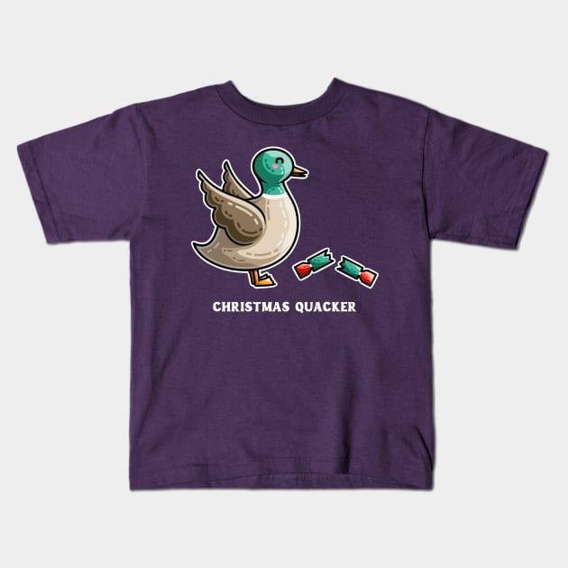 Christmas Quacker Pun Kids T-Shirt by freeves